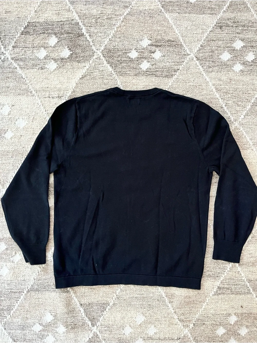 J. Crew Men's Black Crewneck Cotton Sweater